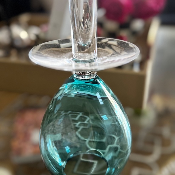 Pasha Bahçe Modern Teal & Clear Glass Candle Holder – Elegant Turkish Home Decor - Picture 6 of 6